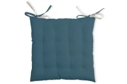 maxibazar Duo Galette 16Pts 40X40 Petrole Lin- Galettes De Chaise