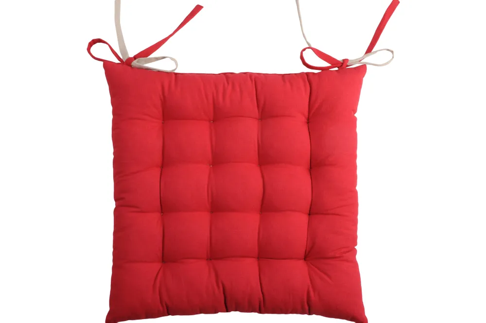 maxibazar Duo Galette 16Pts 40X40 Rouge Lin- Galettes De Chaise