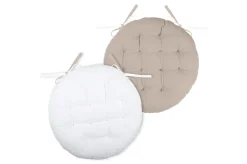 maxibazar Duo Galette Ronde 38Cm Ecru Lin- Galettes De Chaise