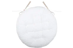 maxibazar Duo Galette Ronde 38Cm Ecru Lin- Galettes De Chaise
