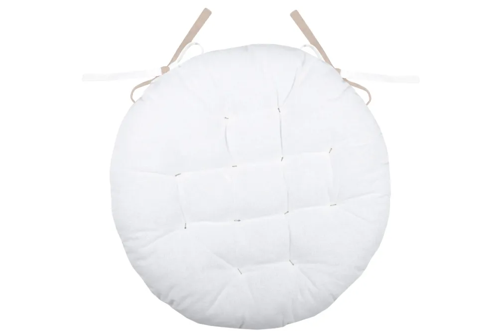 maxibazar Duo Galette Ronde 38Cm Ecru Lin- Galettes De Chaise