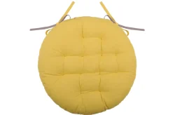 maxibazar Duo Galette Ronde 38Cm Moutarde Taupe- Galettes De Chaise