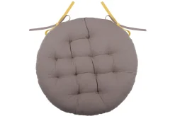 maxibazar Duo Galette Ronde 38Cm Moutarde Taupe- Galettes De Chaise