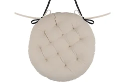 maxibazar Duo Galette Ronde 38Cm Noir Lin- Galettes De Chaise