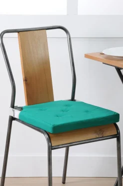 maxibazar Duo Galette Velcro 38X38X4 Emeraude- Galettes De Chaise