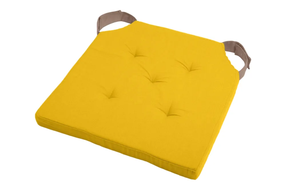 maxibazar Duo Galette Velcro 38X38X4 Moutarde Taupe- Galettes De Chaise