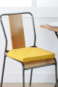 maxibazar Duo Galette Velcro 38X38X4 Moutarde Taupe- Galettes De Chaise