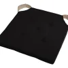 maxibazar Duo Galette Velcro 38X38X4 Noir Lin- Galettes De Chaise