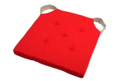 maxibazar Duo Galette Velcro 38X38X4 Rouge- Galettes De Chaise