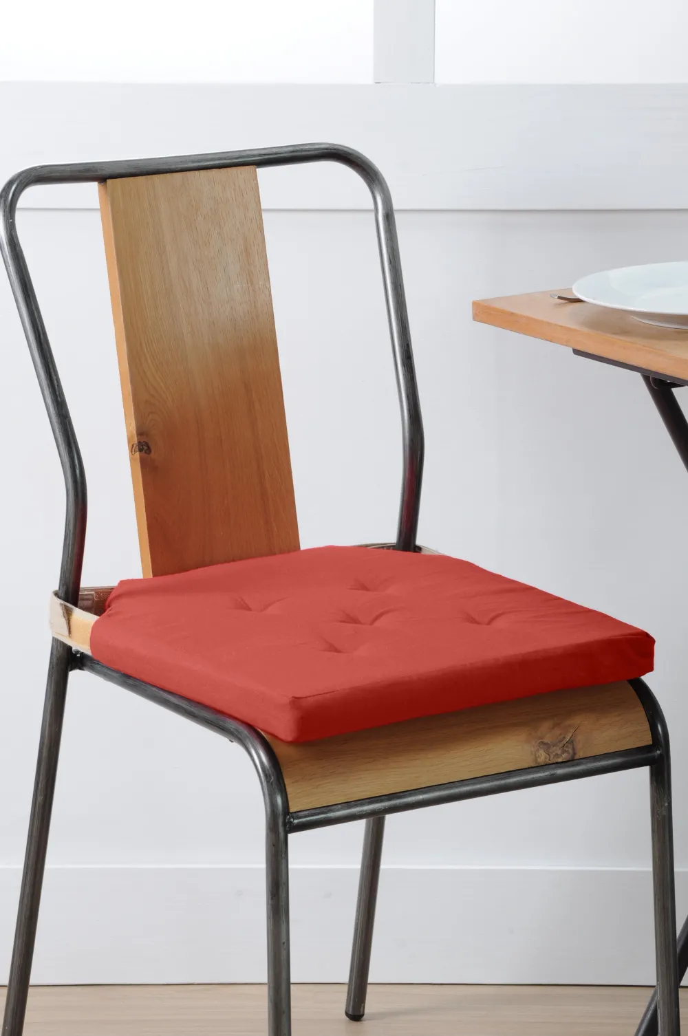 maxibazar Duo Galette Velcro 38X38X4 Terracotta Lin- Galettes De Chaise