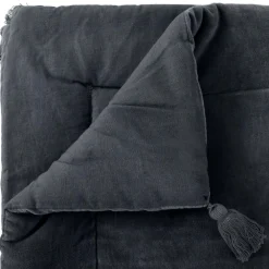 maxibazar Edredon Velours Coton Night Gris Fonce 70X180Cm- Housses De Couette