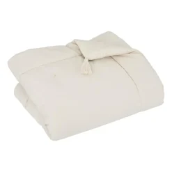 maxibazar Edredon Velours Coton Night Ivoire 150X150Cm- Couvre-Lits, Boutis Et Edredons