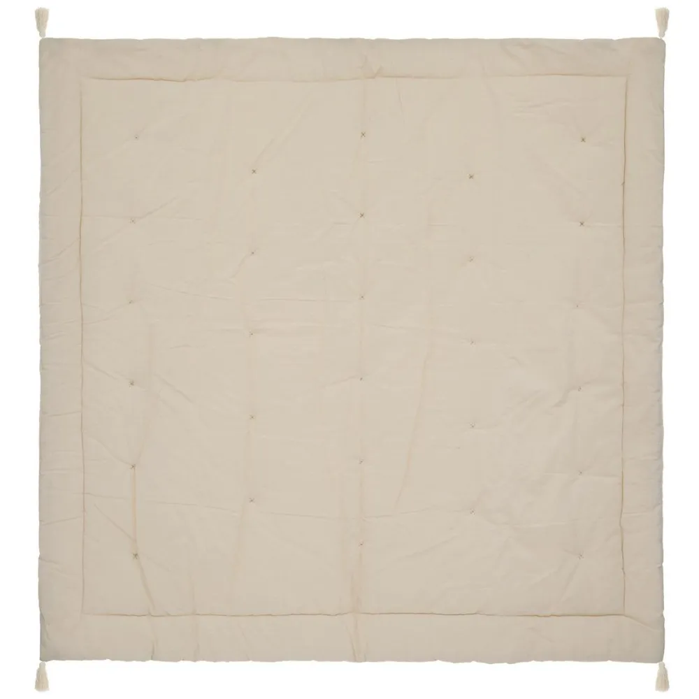 maxibazar Edredon Velours Coton Night Ivoire 150X150Cm- Couvre-Lits, Boutis Et Edredons