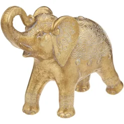 maxibazar Elephant Resine Belinda Or H.23Cm- Objets De Decoration