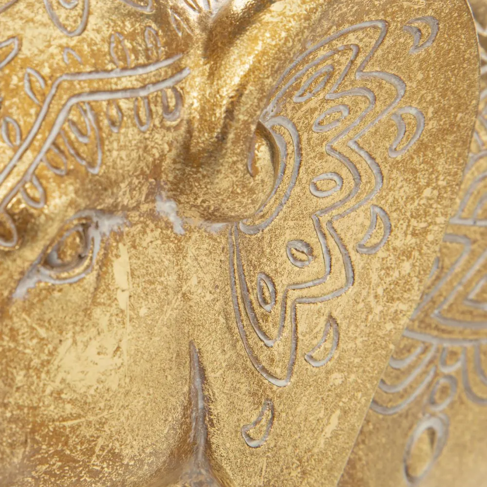 maxibazar Elephant Resine Belinda Or H.23Cm- Objets De Decoration