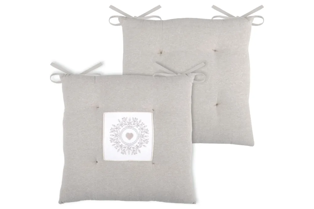 maxibazar Elvira Galette 40X40 4Pts Lin- Galettes De Chaise