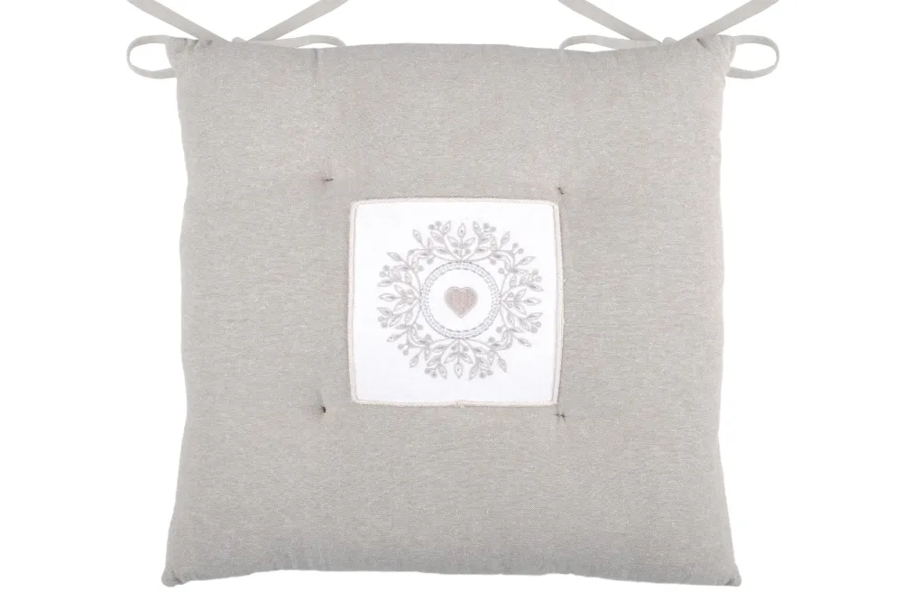 maxibazar Elvira Galette 40X40 4Pts Lin- Galettes De Chaise