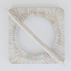 maxibazar Embrasse Mdf Porto Pm Blanc Or- Accessoires A Rideaux