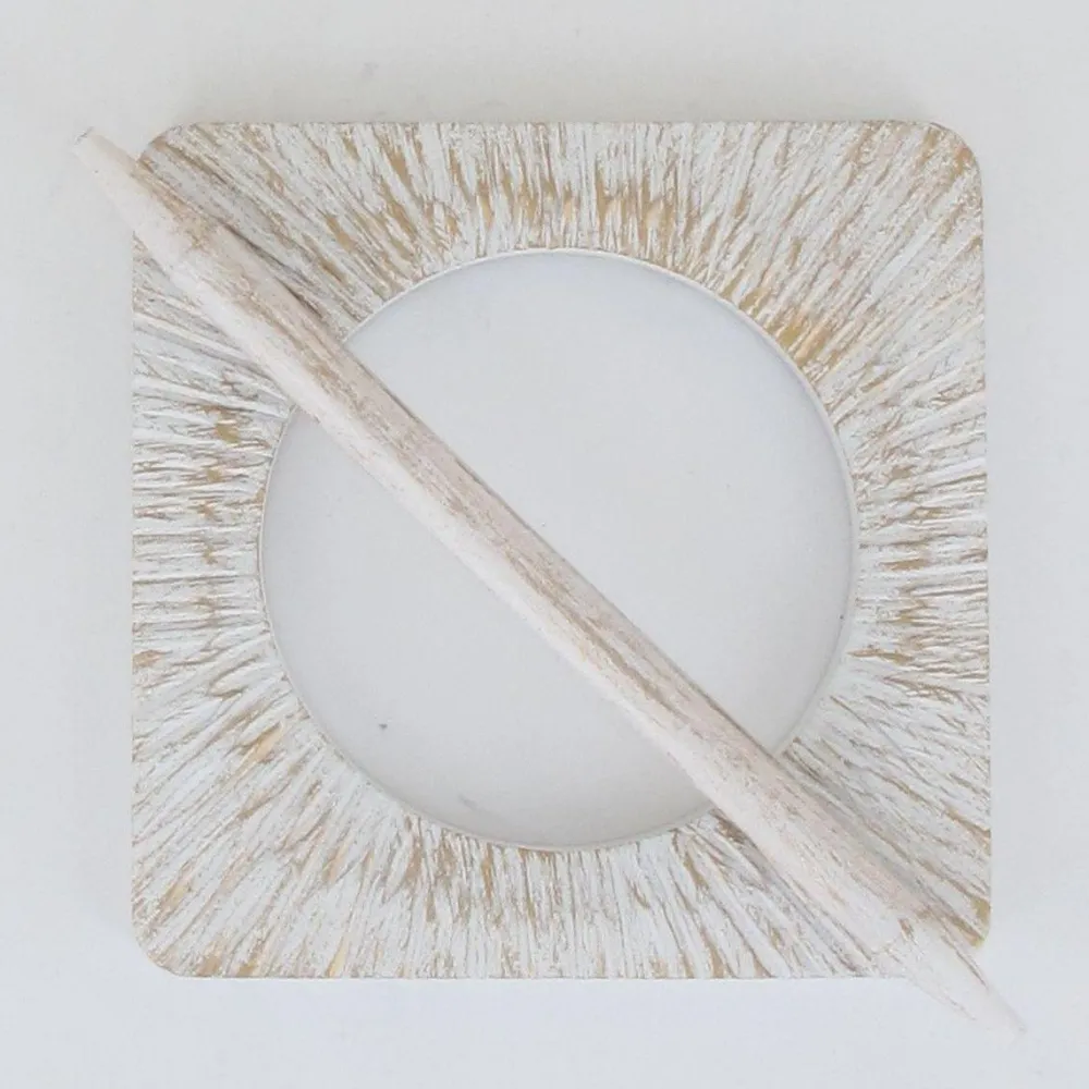 maxibazar Embrasse Mdf Porto Pm Blanc Or- Accessoires A Rideaux