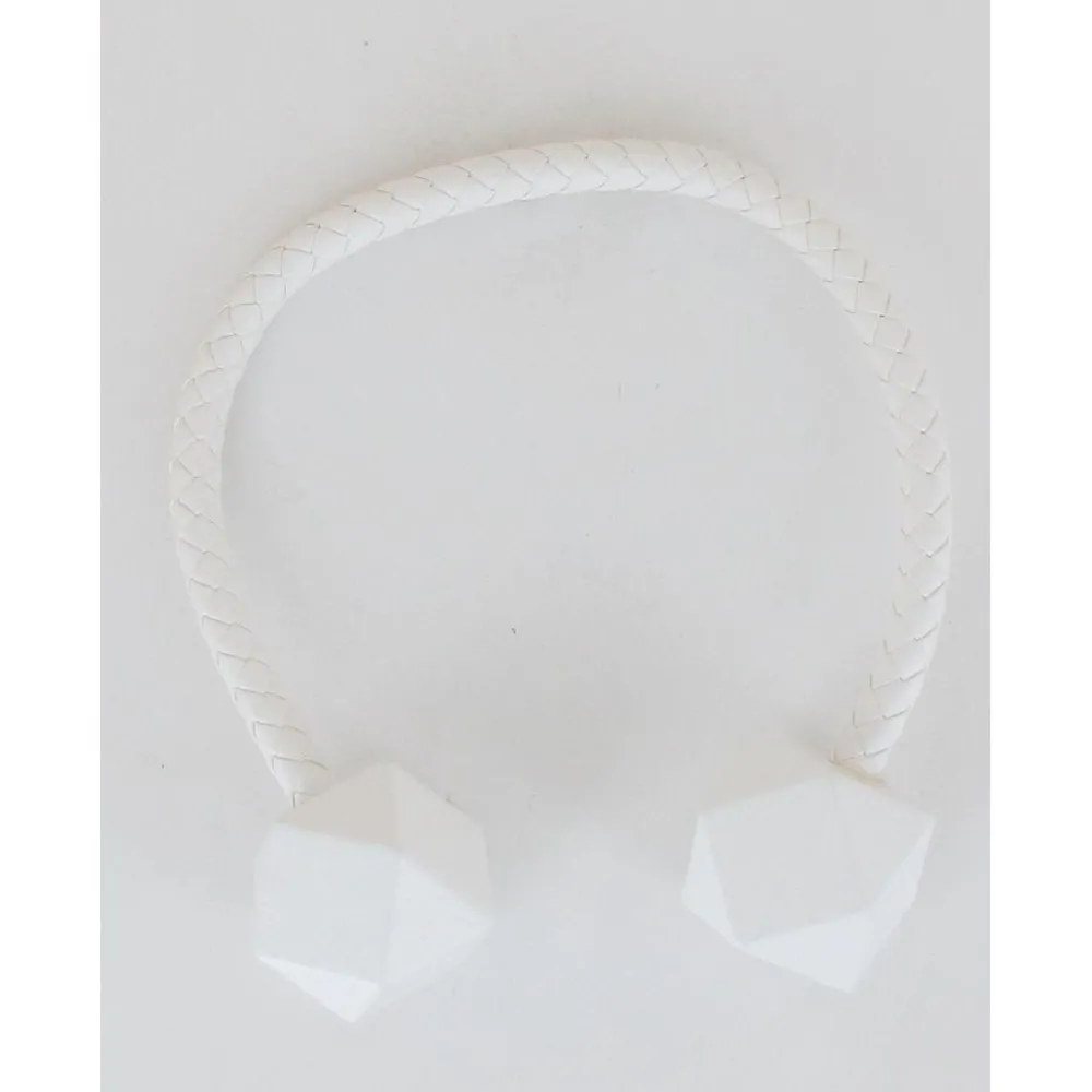 maxibazar Embrasse Mdf Twist Geometrik Gm Blanc- Accessoires A Rideaux