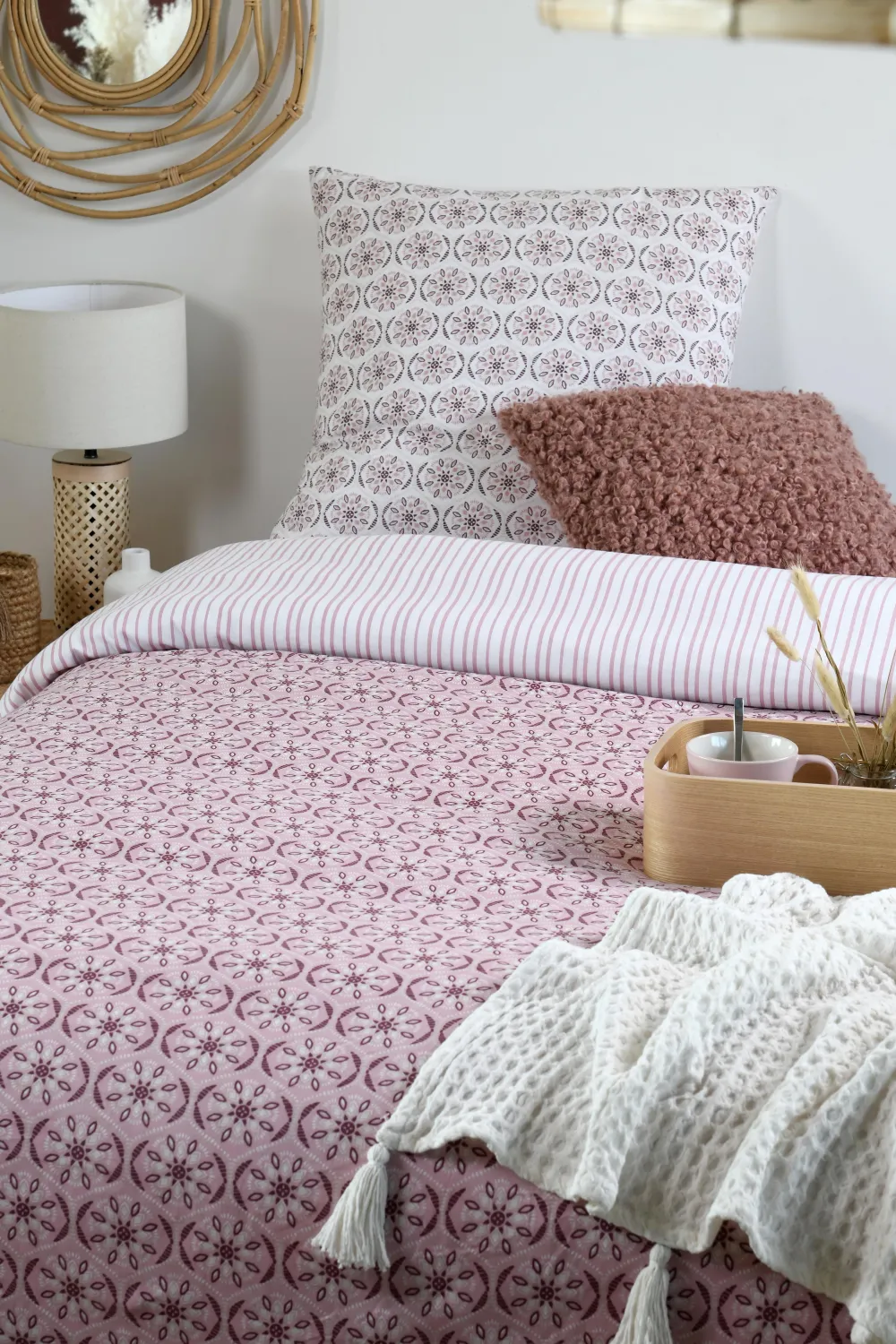 maxibazar Emilia Housse Couette 140X200Cm Et 2 Taies 63X63Cm 57 Fils- Housses De Couette