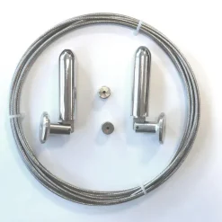 maxibazar Ensemble Cable Acier 5M Argent- Accessoires De Penderie