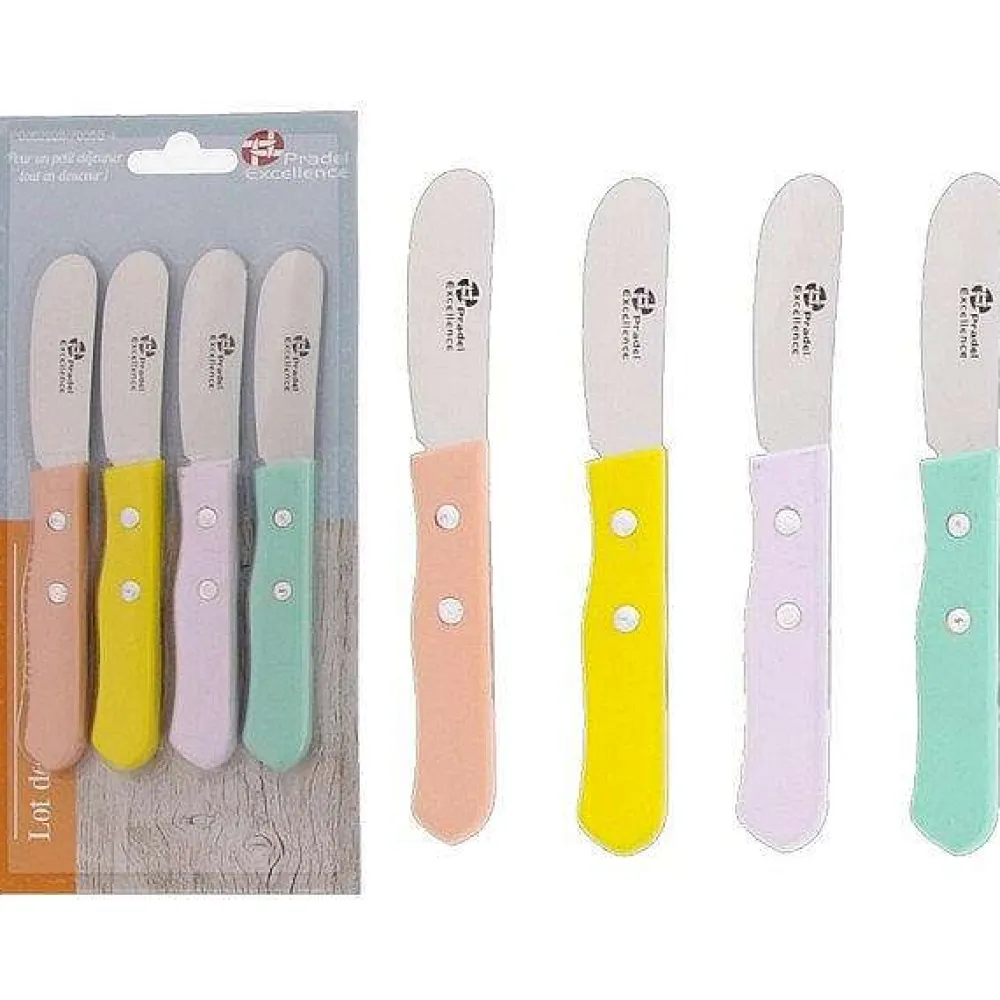 Preparation|* Essentiels Set 4 Tartineurs 6Cm Manches Couleur En Bois