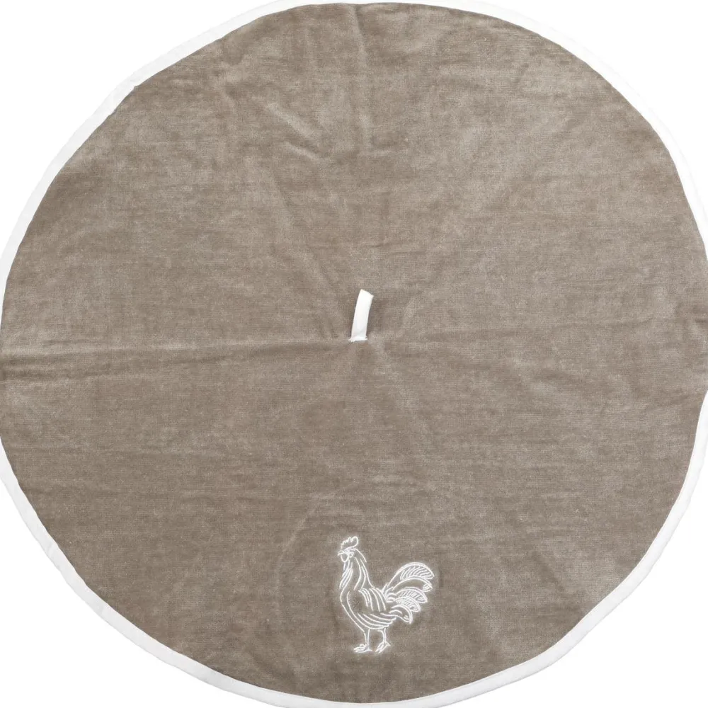 maxibazar Essuie Mains Brode Chantecler 60Cm Eponge Blanc Beige- Torchons Et Essuie Mains