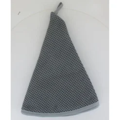 maxibazar Essuie Mains Nid D Abeille Maya 60Cm Coton Gris Fonce Clair- Torchons Et Essuie Mains