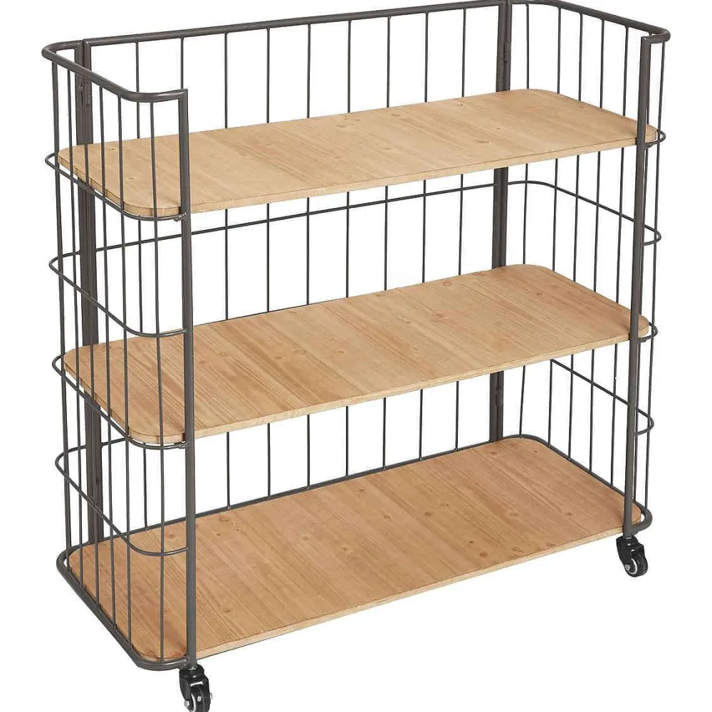 Atmosphera Bibliothèques>Etagere 3 Etages Jordi Naturel Gris