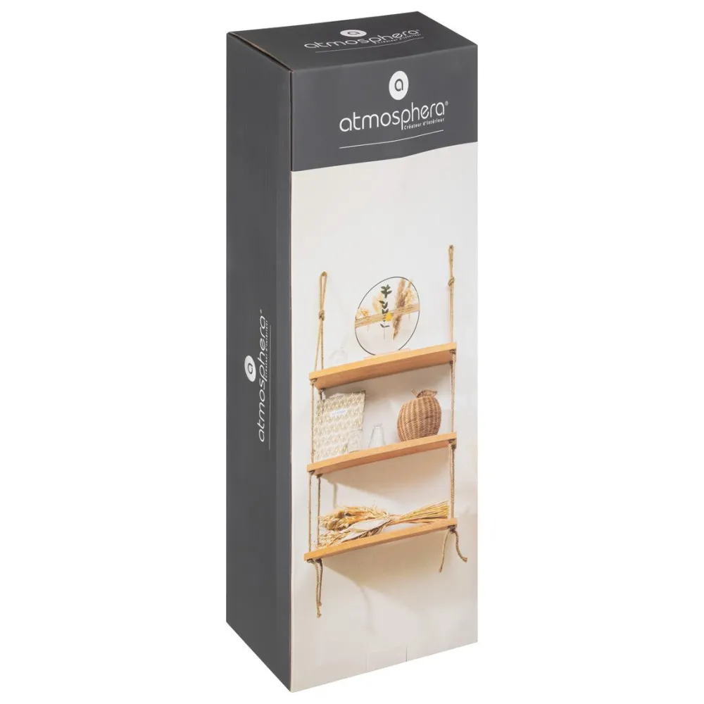 maxibazar Etagere Bois Lour D.60X105Cm- Decoration Murale