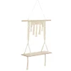 maxibazar Etagere Bois Macrame 60X20X80Cm- Decoration Murale