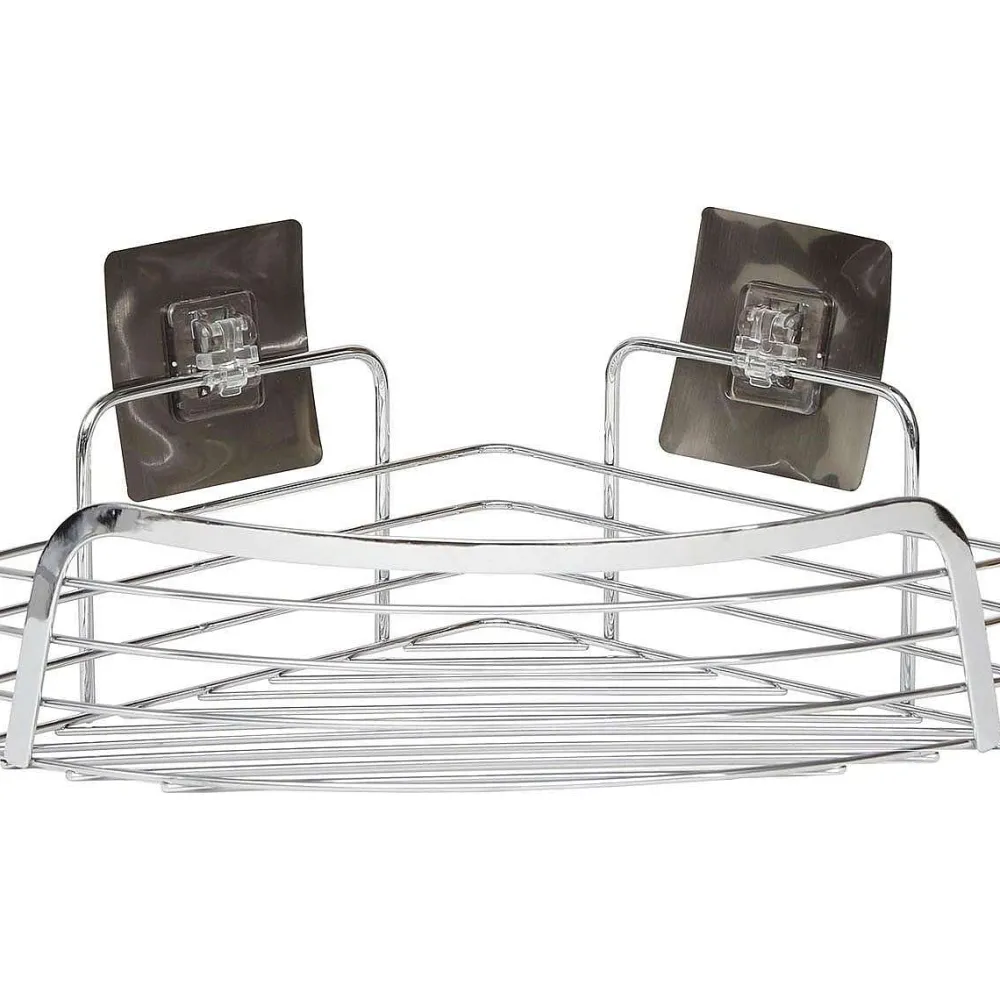 * Meubles Salle De Bain>Etagere D Angle Cartes Adhesives 3M Chrome