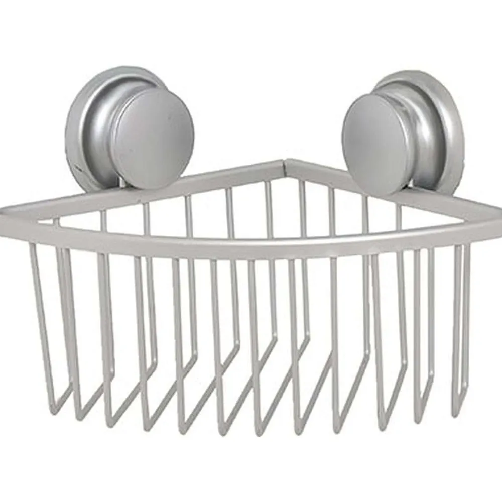 Douche|* Etagere D Angle Fil Aluminium Sur Ventouses Chrome