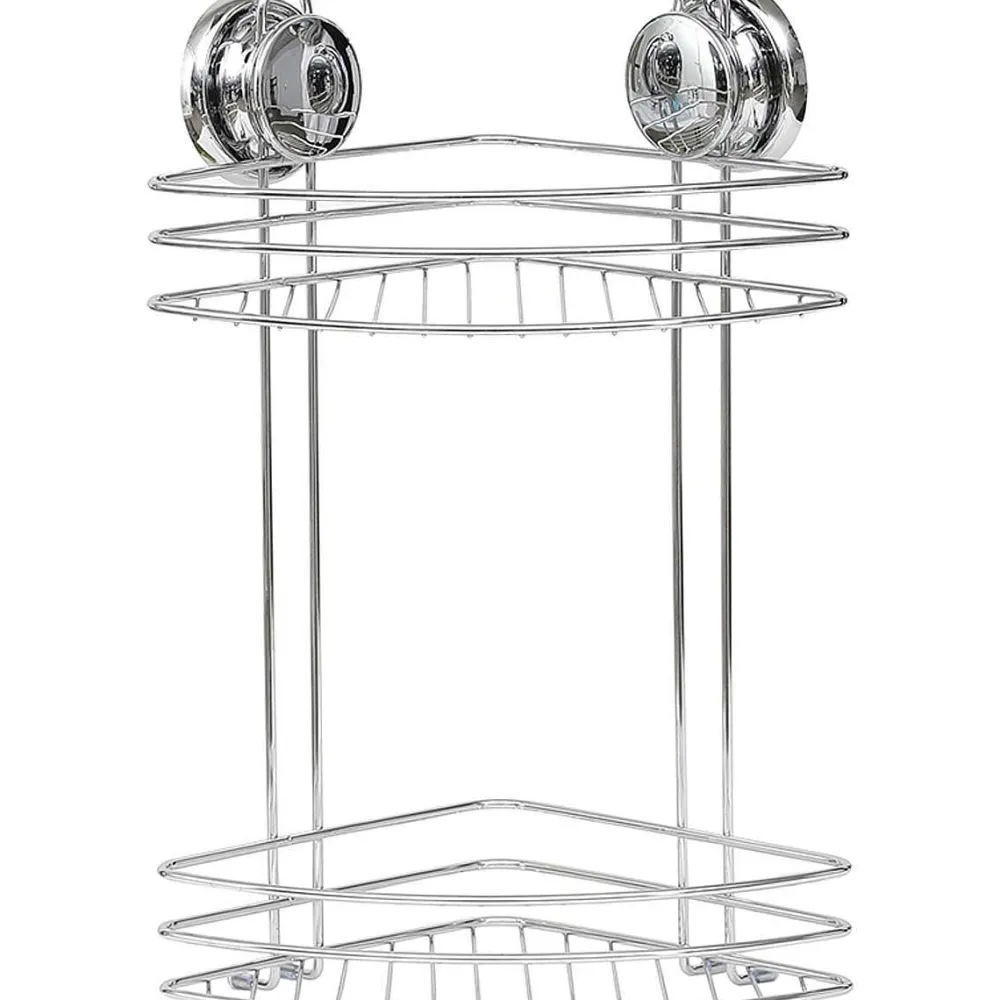Douche|* Etagere D Angle Metal 2 Niveaux Sur Ventouses Chrome