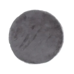 maxibazar Galette Chaise Imitation Peau Lapin Gris 40Cm- Galettes De Chaise