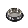 Repas Et Accessoires|* Gamelle Motif Pattes Inox D.21Cm Noir Brillant Antiderapant