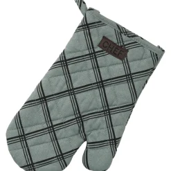 maxibazar Gant De Cuisine Chef Carreaux 18X28Cm Vert- Gants De Cuisine Et Maniques