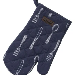 maxibazar Gant De Cuisine Chef Chenonceau 18X28Cm Bleu- Gants De Cuisine Et Maniques