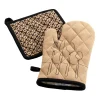 maxibazar Gant Et Manique Recycle Imprime Beige- Gants De Cuisine Et Maniques