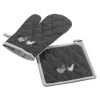 maxibazar Gant Manique 18X28Cm 20X20Cm Auberge Anthracite- Gants De Cuisine Et Maniques