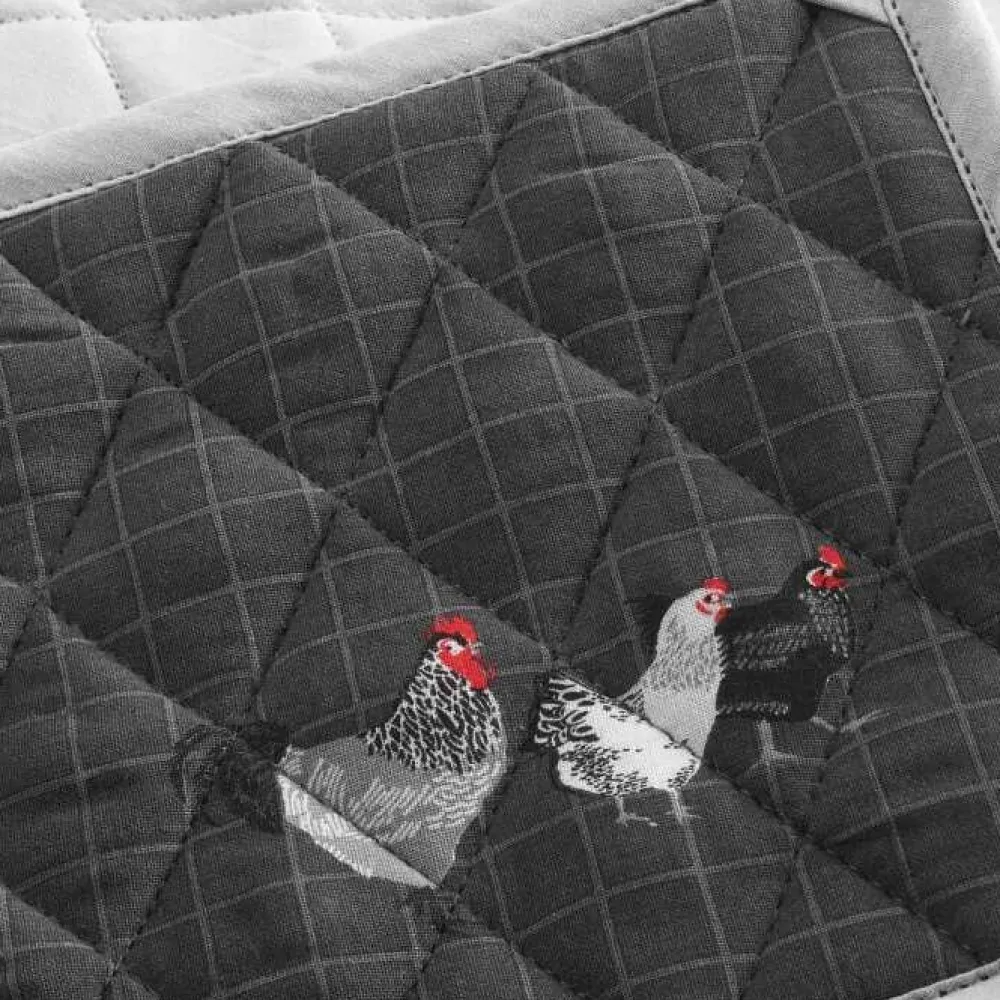 maxibazar Gant Manique 18X28Cm 20X20Cm Auberge Anthracite- Gants De Cuisine Et Maniques