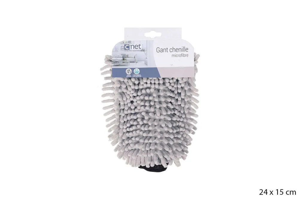 Menage|* Gant Microfibre Chenille Grege