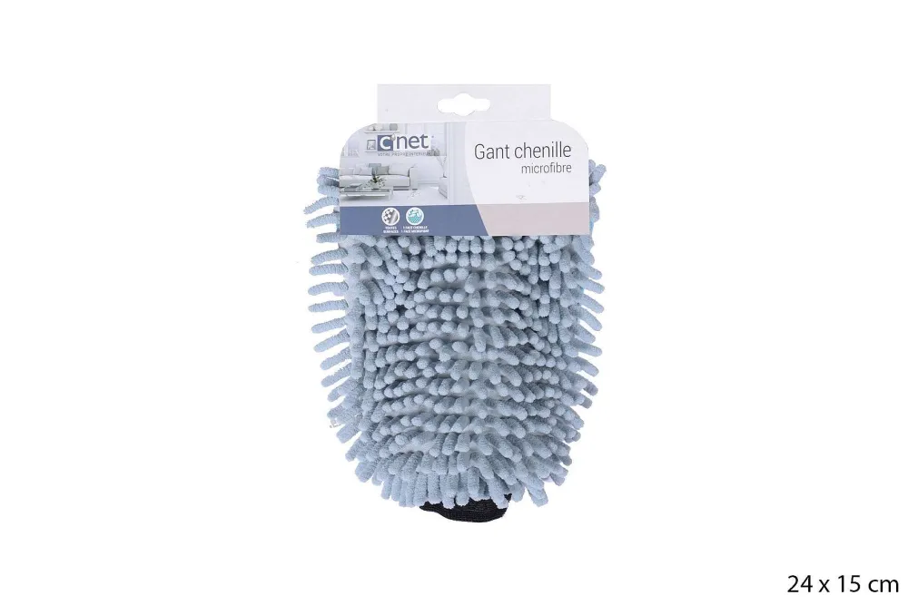 Menage|* Gant Microfibre Chenille Bleu Neptune