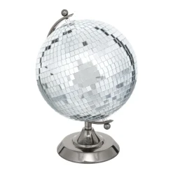 maxibazar Globe Disco Soul H.33Cm Argent- Objets Et Accessoires Deco