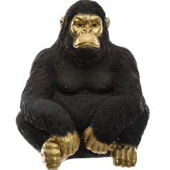 maxibazar Gorille Noir Dore H.50Cm- Objets De Decoration