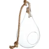Atmosphera Goutte Verre Avec Corde H.39Cm- Vases A Suspendre