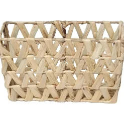 Rangements Deco|* Grand Panier Evase Avec Poignees Jacinthe Tressee Natural