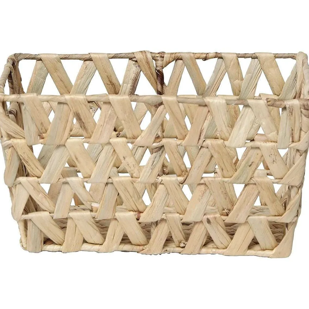 Rangements Deco|* Grand Panier Evase Avec Poignees Jacinthe Tressee Natural