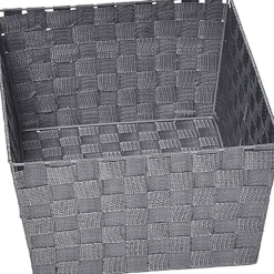 Organisation Du Dressing|* Grande Paniere Dressing Evasee En Polyester Gris